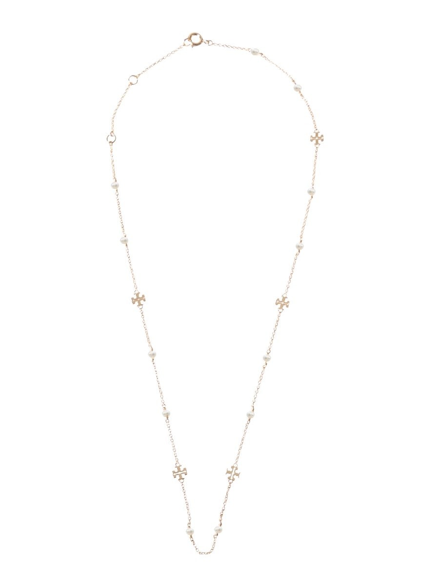 Tory Burch COLLANA "KIRA" CON LOGO E PERLE