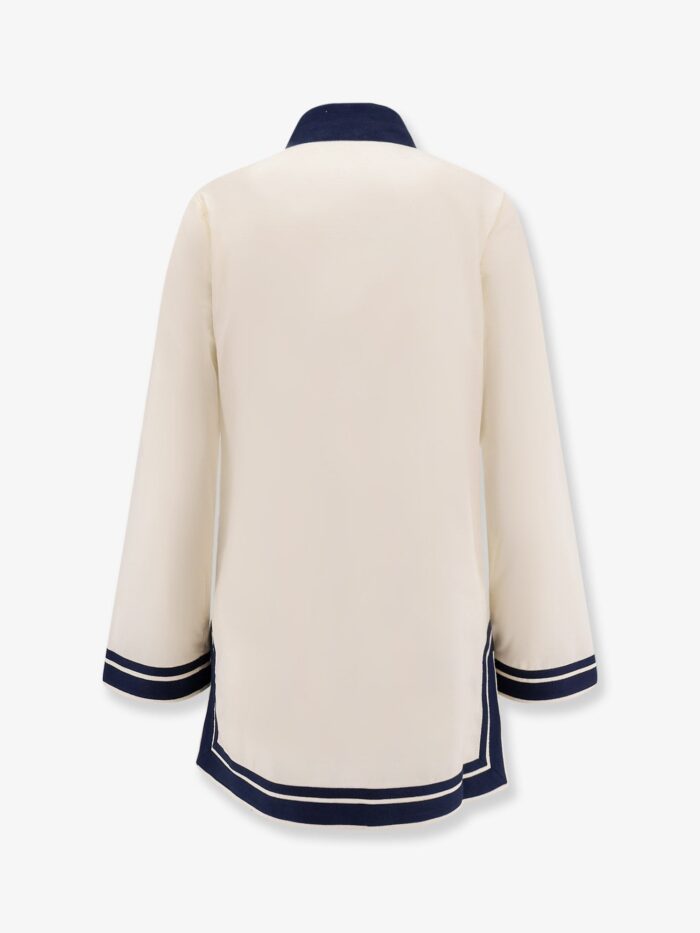 Tory Burch Cotton Short Dress With Contrasting Profiles