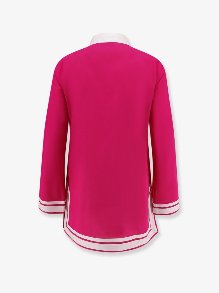 Tory Burch Cotton Short Dress With Contrasting Profiles