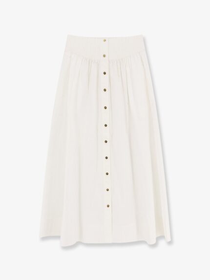 Tory Burch Cotton Skirt With Logoed Buttons