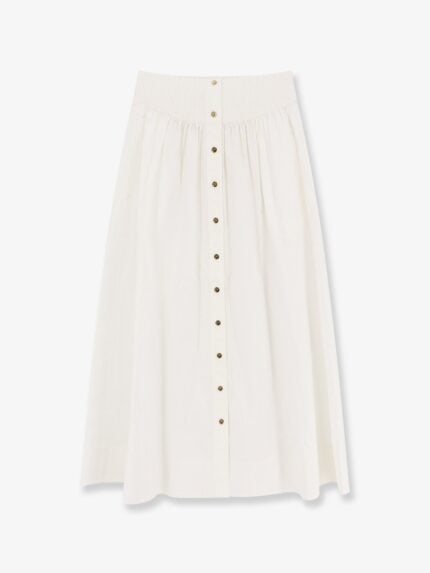 Tory Burch Cotton Skirt With Logoed Buttons