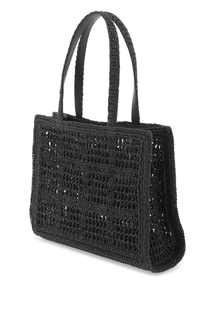 TORY BURCH Ella Crochet Raffia Tote Bag In