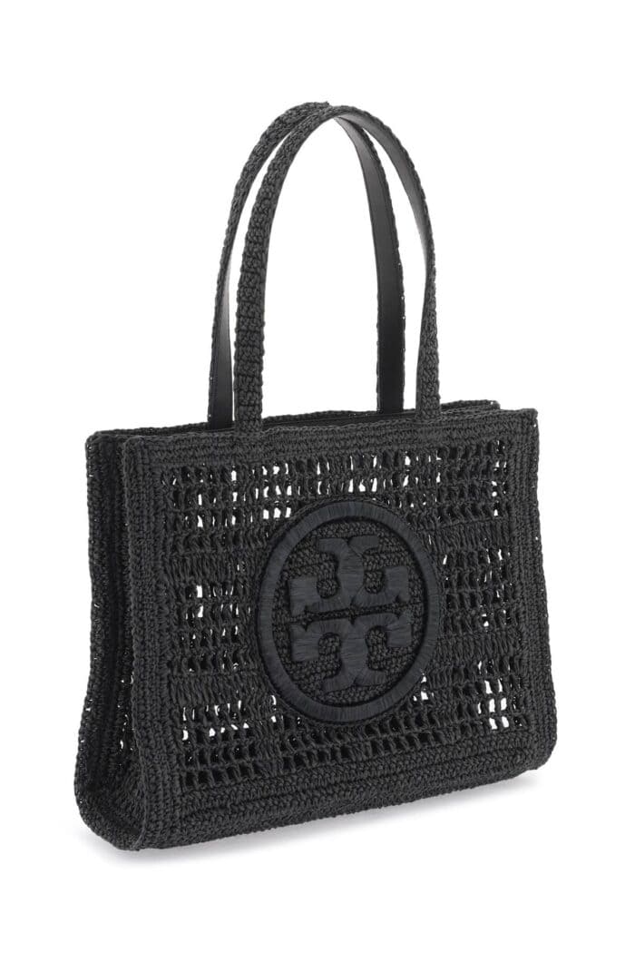 TORY BURCH Ella Crochet Raffia Tote Bag In