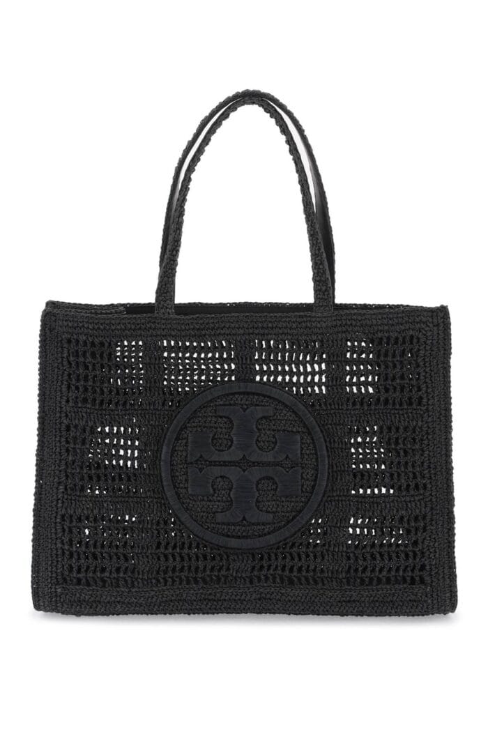 TORY BURCH Ella Crochet Raffia Tote Bag In