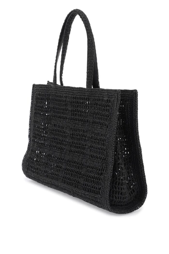 TORY BURCH Ella Crochet Raffia Tote Bag In