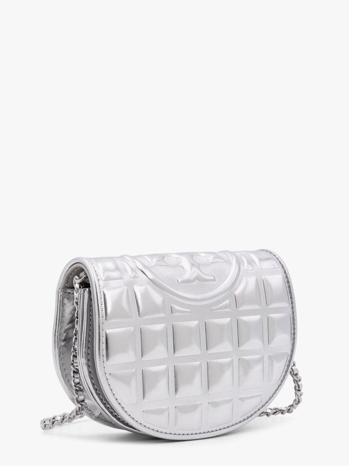 Tory Burch Fleming Metallized Matelassé Leather Shoulder Bag With Chain Shoulder Strap