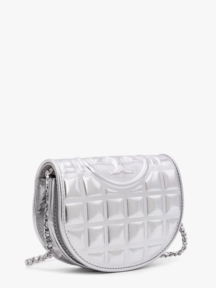 Tory Burch Fleming Metallized Matelassé Leather Shoulder Bag With Chain Shoulder Strap