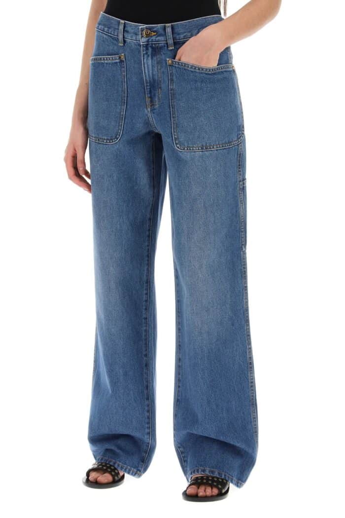 TORY BURCH High-waisted Cargo Style Jeans In