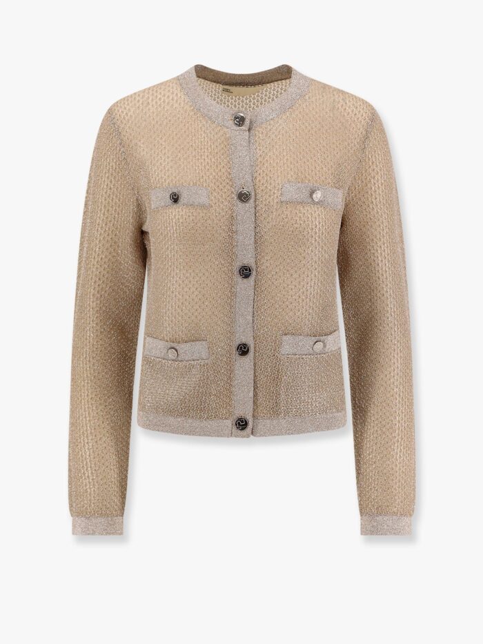 Tory Burch Kendra Starlight Titanium Mesh Cardigan