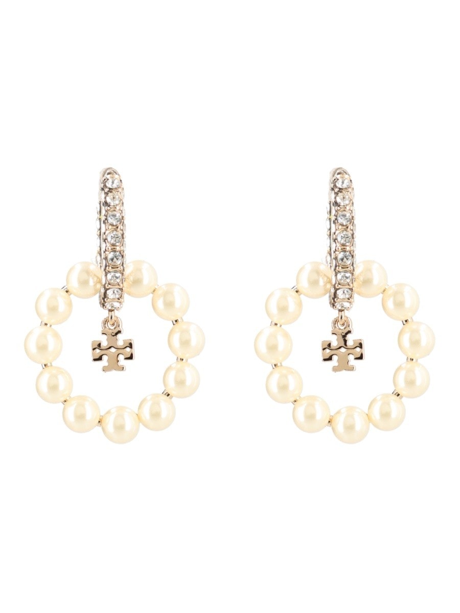 Tory Burch "KIRA" EARRINGS WITH PEARLS AND RHINESTONES