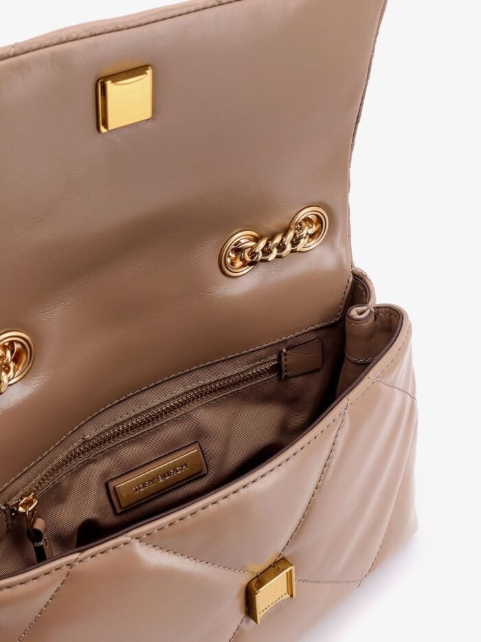 Tory Burch Kira Matelassé Leather Shoulder Bag With Metal Logo