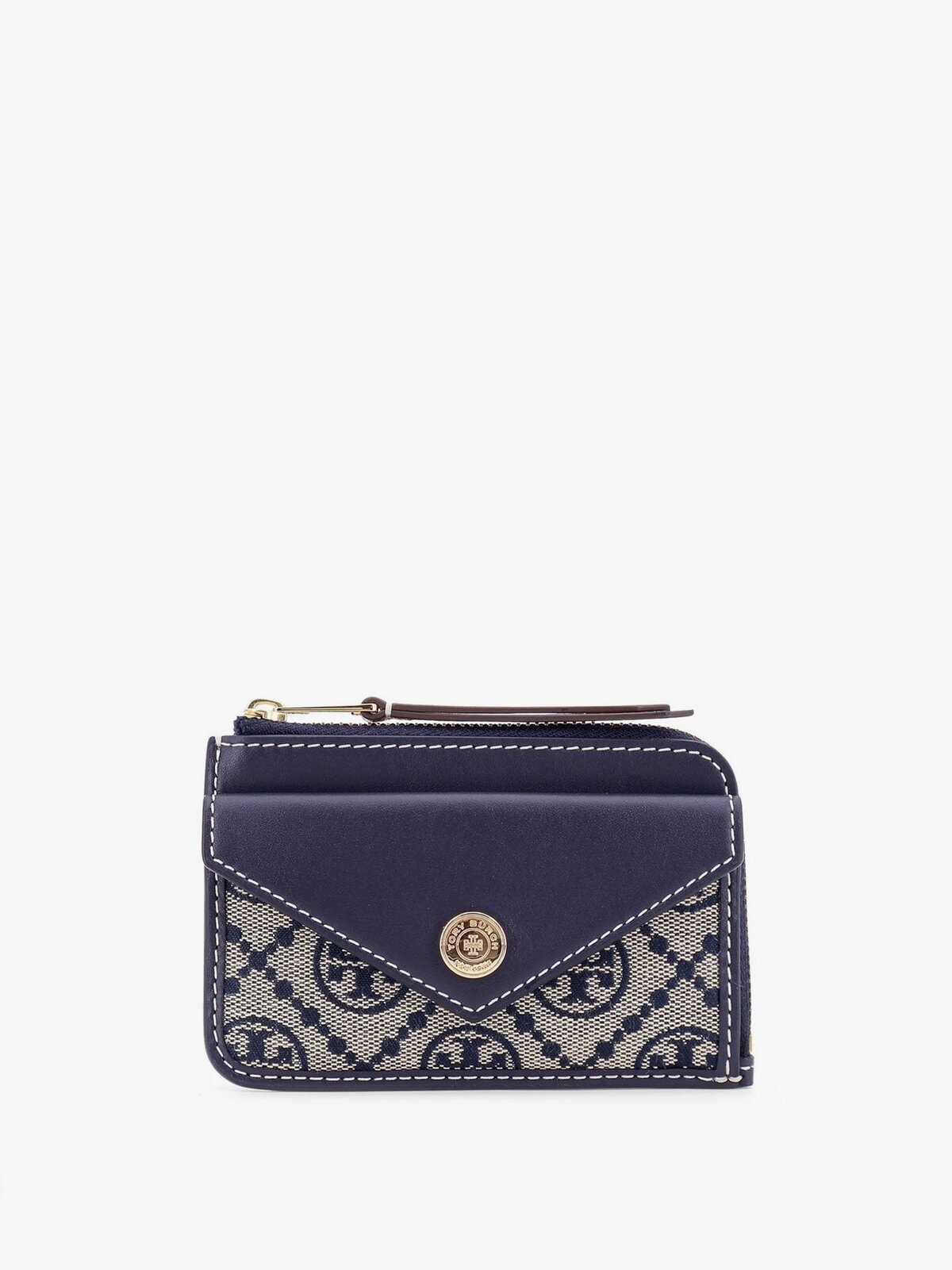 Tory Burch Leather And T-Monogram Fabric Wallet
