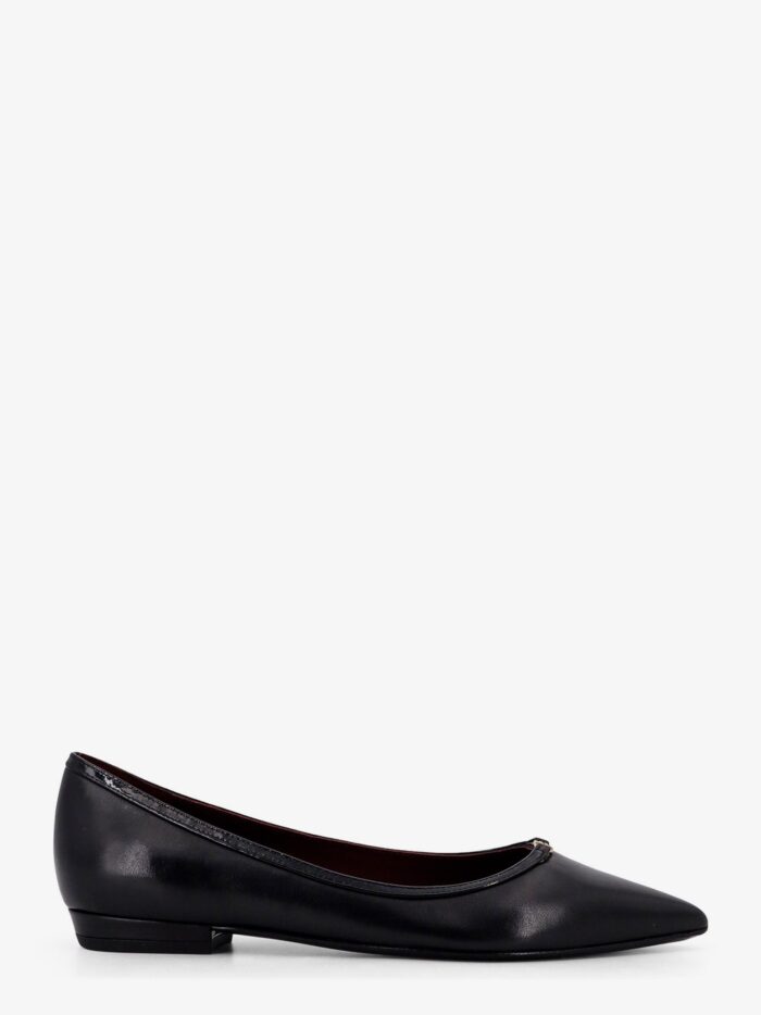Tory Burch Leather Ballerinas With Patent Leather Profile