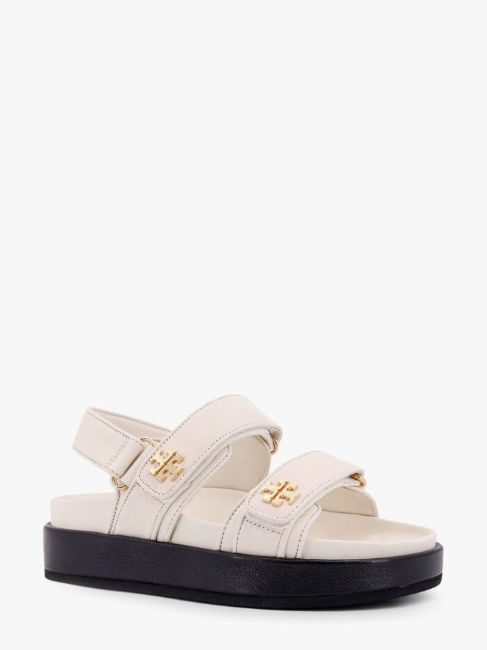 Tory Burch Leather Sandals With Metal Monogram
