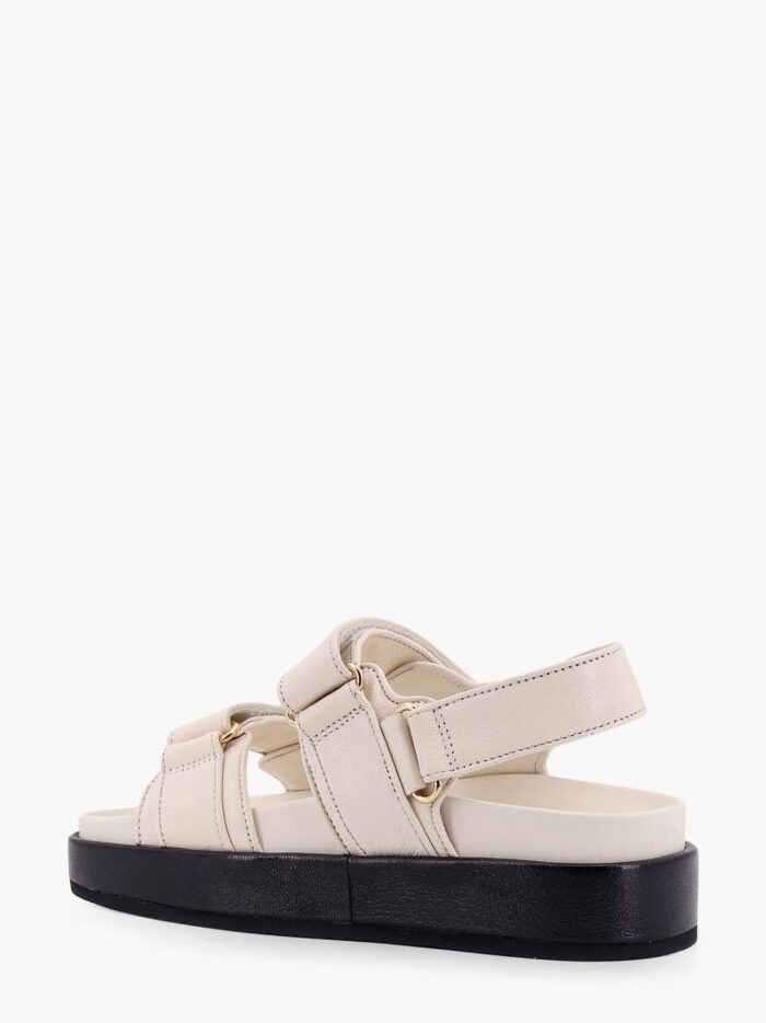 Tory Burch Leather Sandals With Metal Monogram