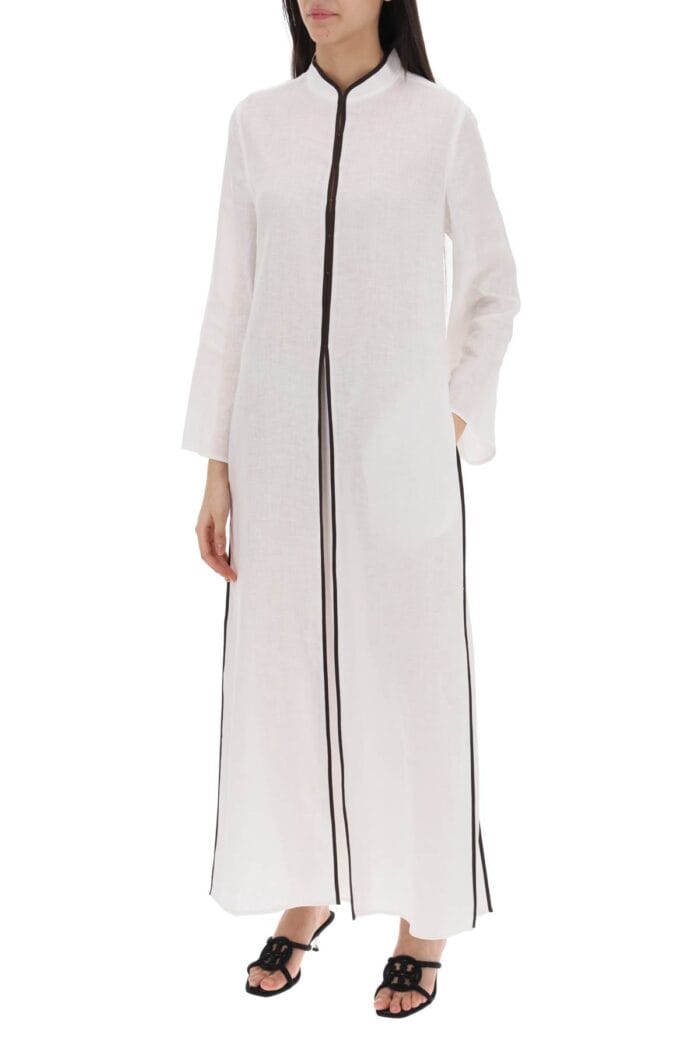 TORY BURCH Long Linen Caftan Dress