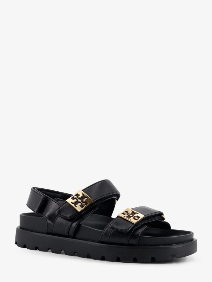 Tory Burch Mellow Leather Sandals With Metal Logo On The Side