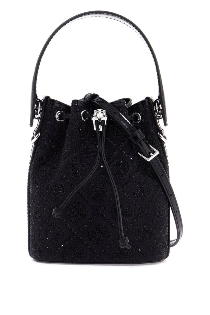 TORY BURCH Monogram T Bucket Bag With Rhinest