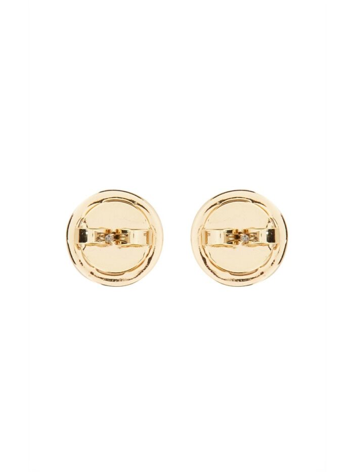 Tory Burch ORECCHINI CIRCLE-STUD CRYSTAL LOGO