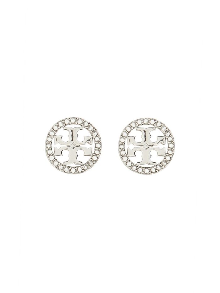 tory burch orecchini circle stud crystal logo Tory Burch ORECCHINI CIRCLE-STUD CRYSTAL LOGO