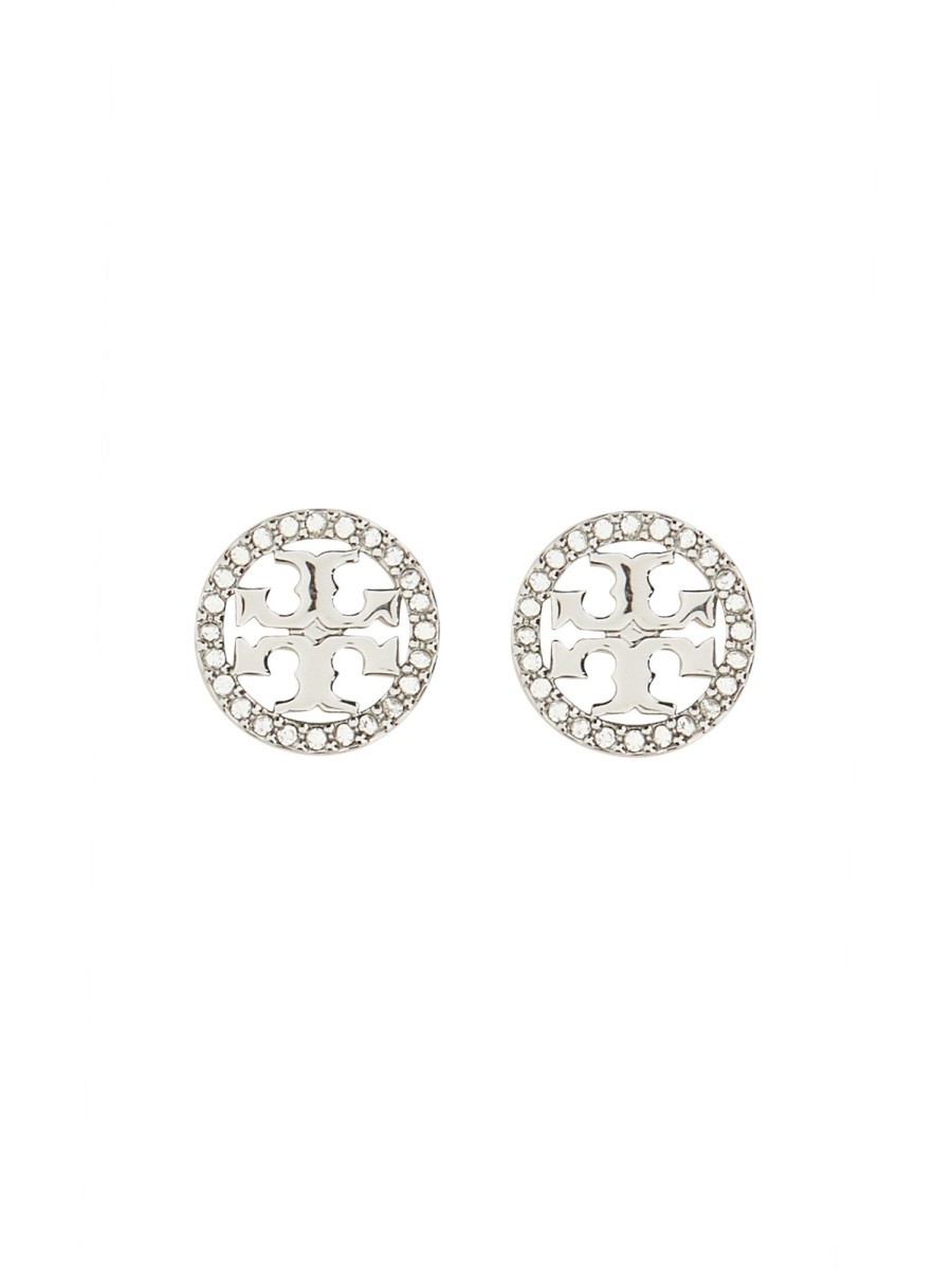 Tory Burch ORECCHINI CIRCLE-STUD CRYSTAL LOGO