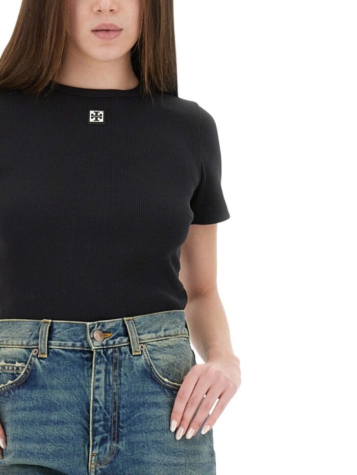 Tory Burch RIBBED COTTON T-SHIRT
