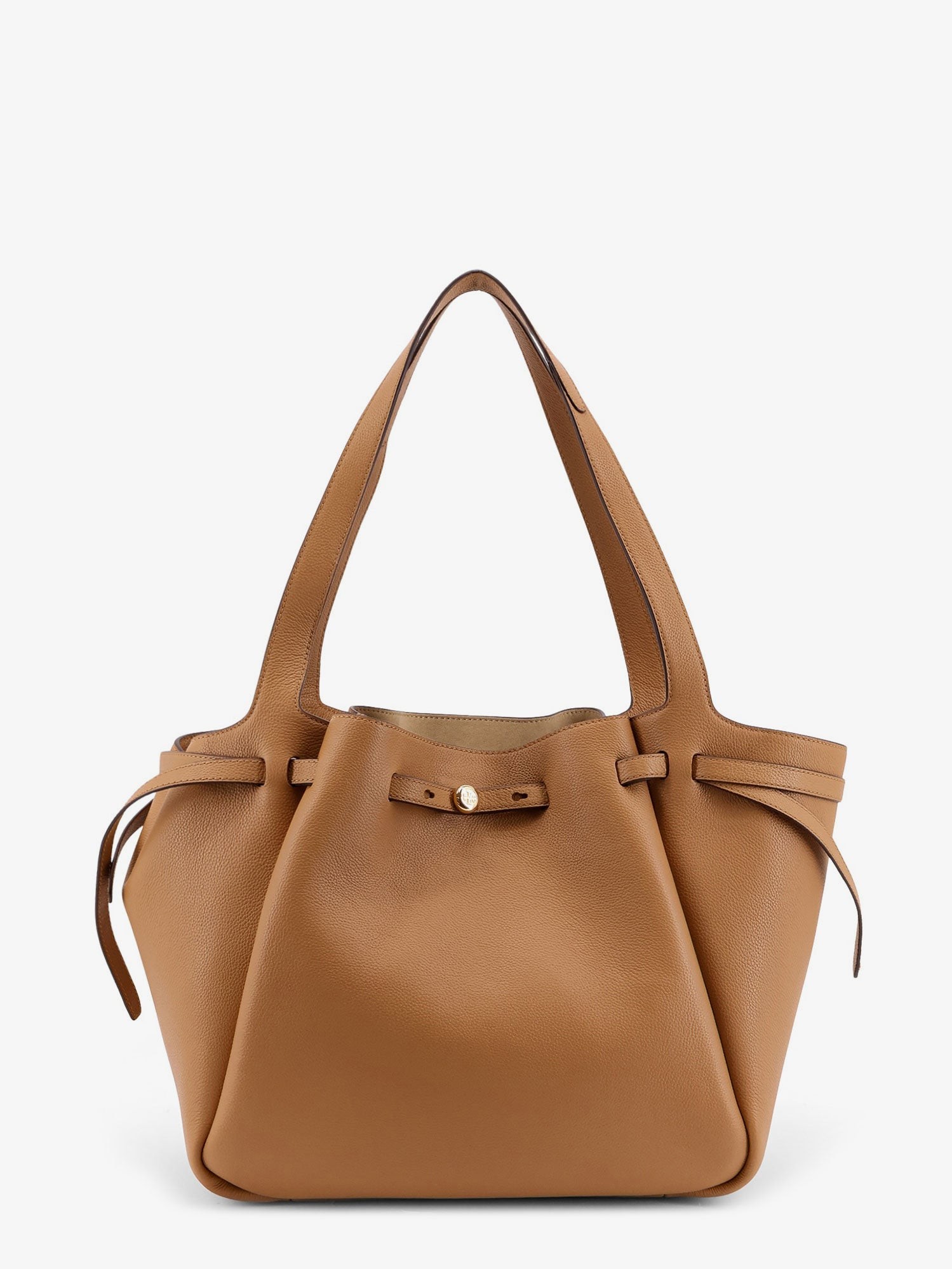 Tory Burch Romy Pebbled Leather Tote Shoulder Bag
