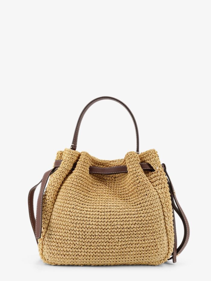 Tory Burch Romy Raffia And Leather Bucket Bag