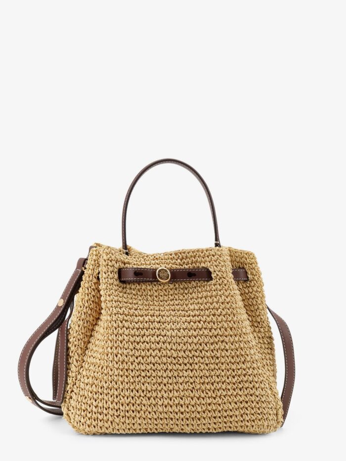 Tory Burch Romy Raffia And Leather Bucket Bag
