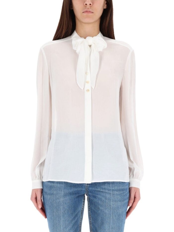 tory burch shirt with bow Tory Burch SHIRT WITH BOW