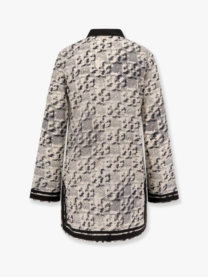Tory Burch Silk And Cotton Tunic With Pixelated Logo Print