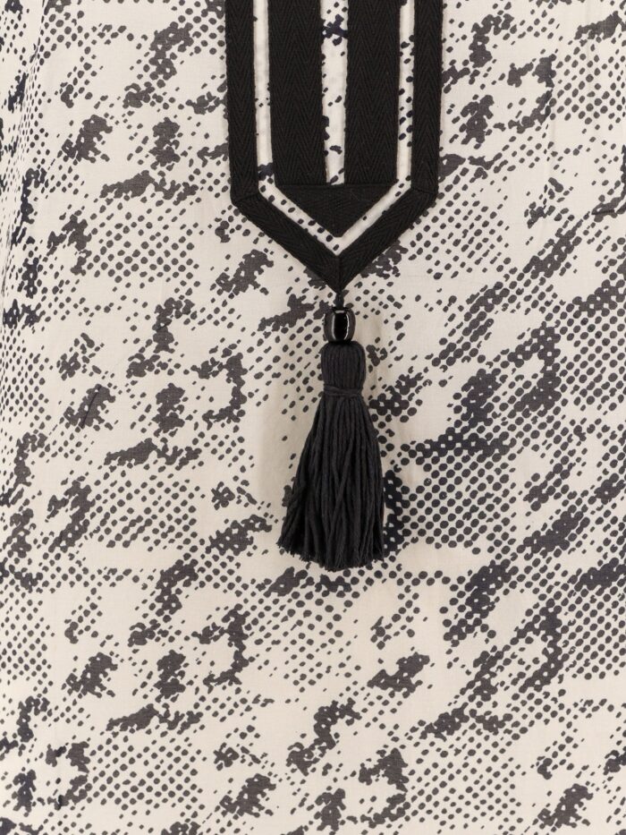 Tory Burch Silk And Cotton Tunic With Pixelated Logo Print