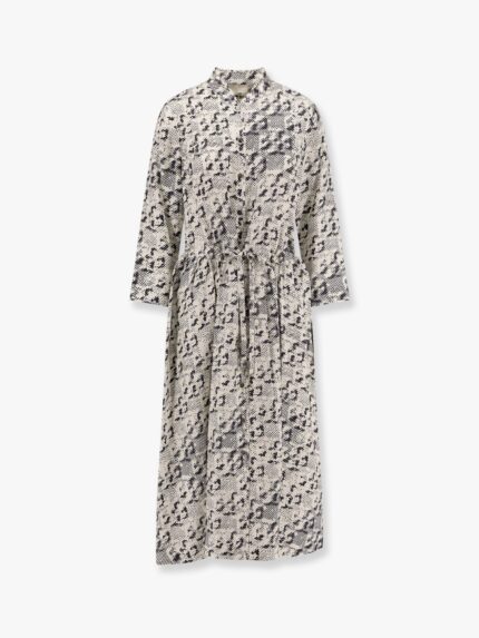 Tory Burch Silk Dress With Pixelated Logo Print