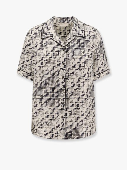 Tory Burch Silk Shirt With Pixelated Logo Print