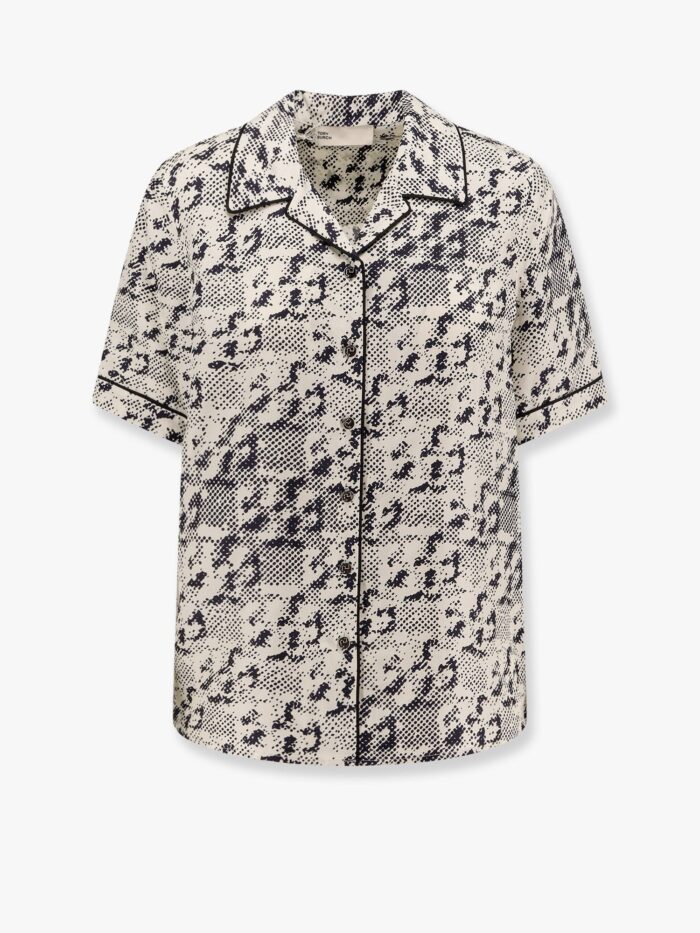 Tory Burch Silk Shirt With Pixelated Logo Print