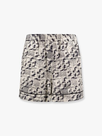 Tory Burch Silk Shorts With Pixelated Logo Print