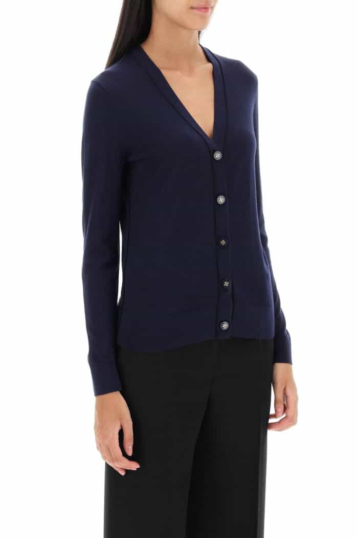 Tory Burch 'simone' Wool And Silk Cardigan