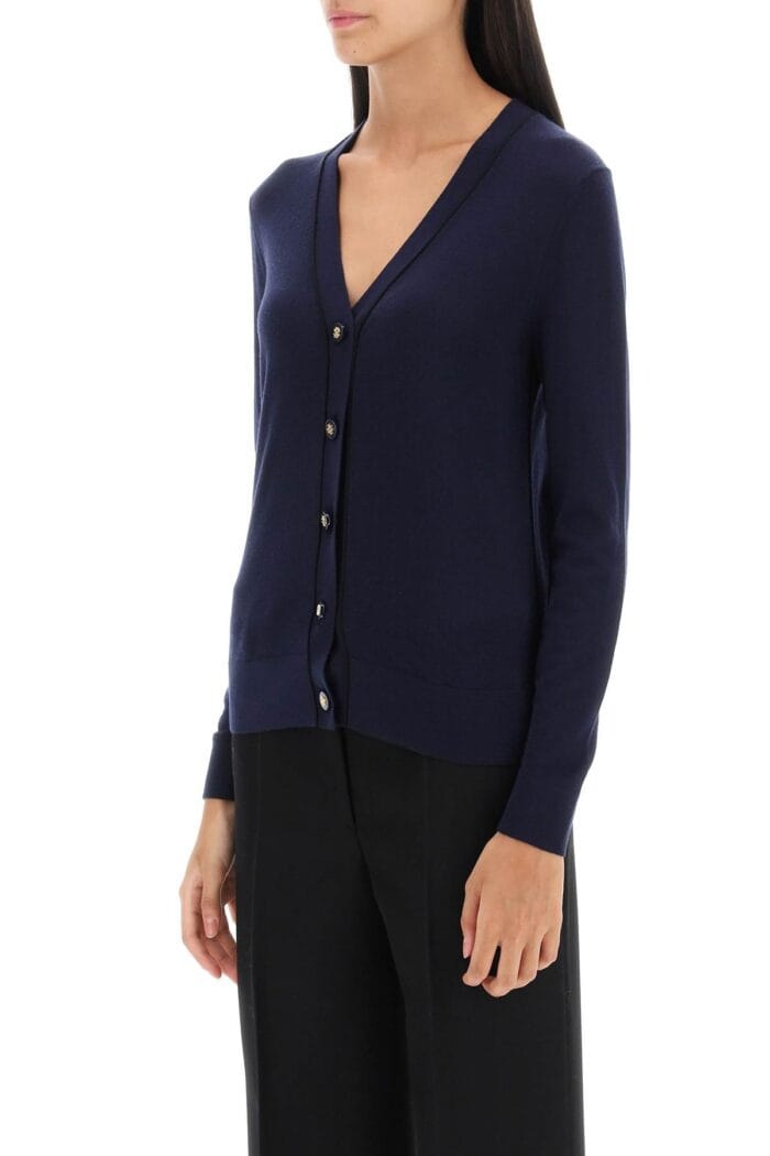 Tory Burch 'simone' Wool And Silk Cardigan