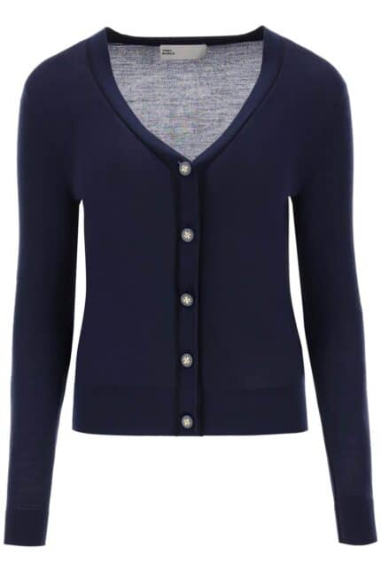 Tory Burch 'simone' Wool And Silk Cardigan