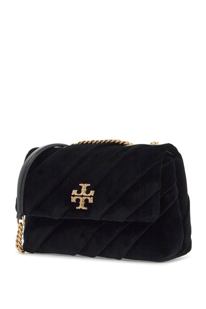 TORY BURCH Small Kira Velvet Shoulder Bag.