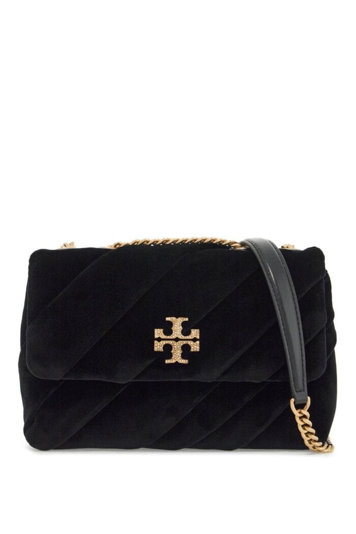 TORY BURCH Small Kira Velvet Shoulder Bag.