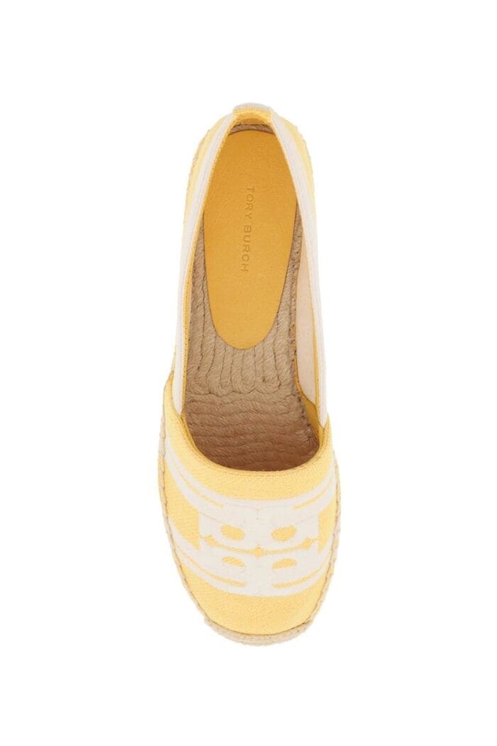 Tory Burch Striped Espadrilles With Double T