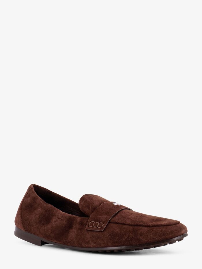Tory Burch Suede Loafer With Metal Logo Detail