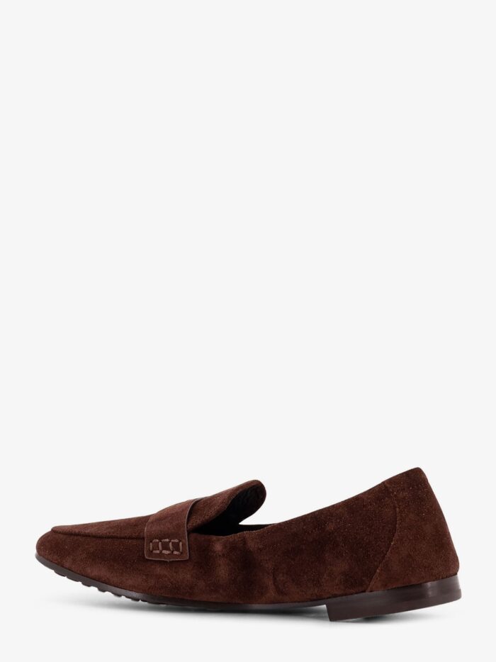 Tory Burch Suede Loafer With Metal Logo Detail