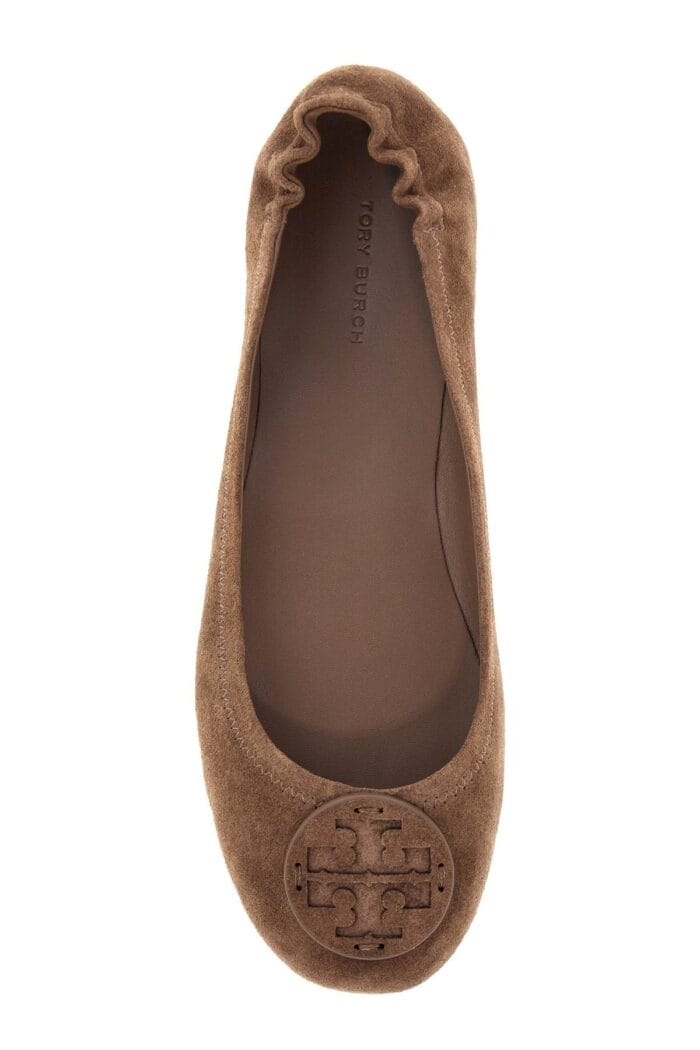 TORY BURCH Suede Minnie Travel Ballet Flats