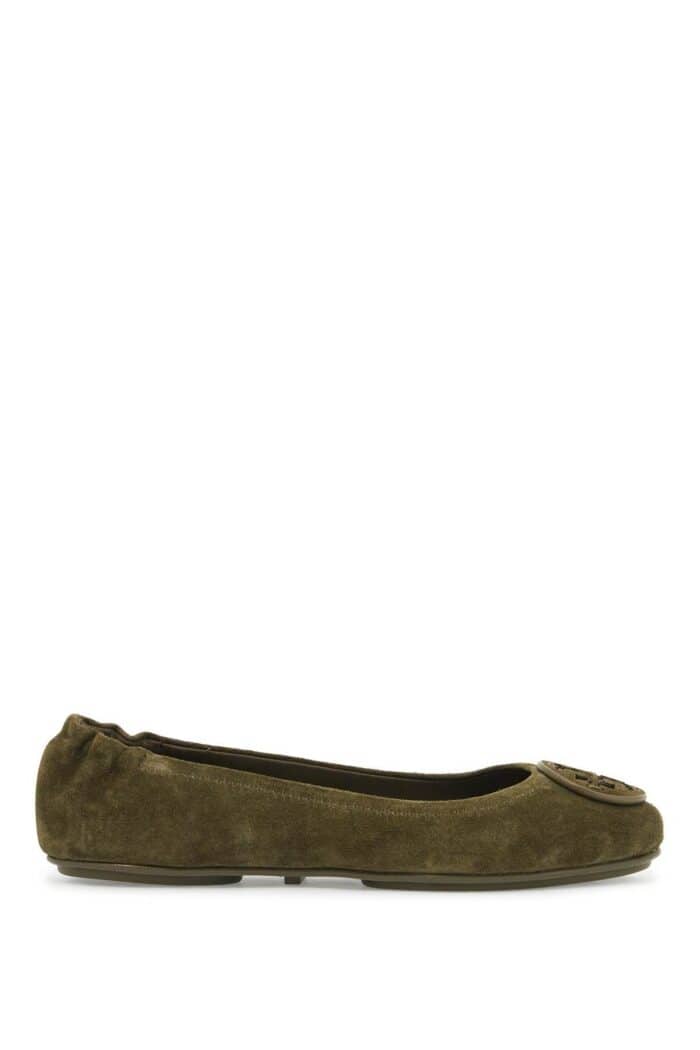 TORY BURCH Suede Minnie Travel Ballet Flats