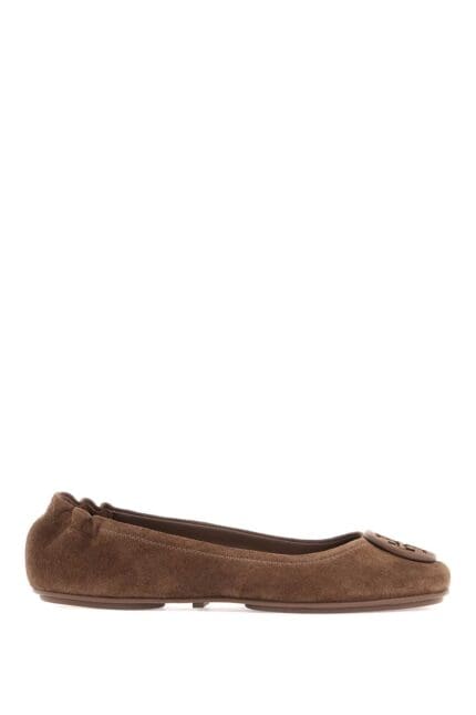 TORY BURCH Suede Minnie Travel Ballet Flats