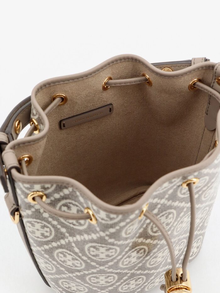 Tory Burch T Monogram Coated Canvas Bucket Bag
