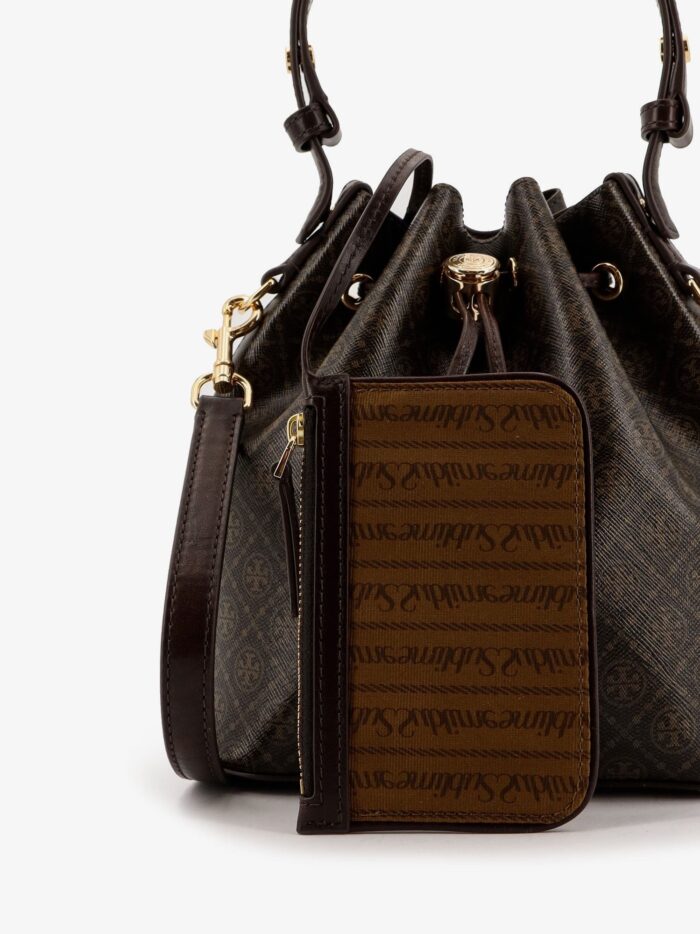 Tory Burch T Monogram Coated Canvas Bucket Bag