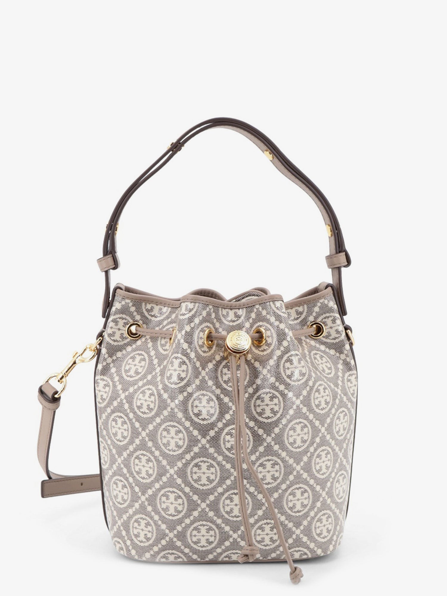 Tory Burch T Monogram Coated Canvas Bucket Bag